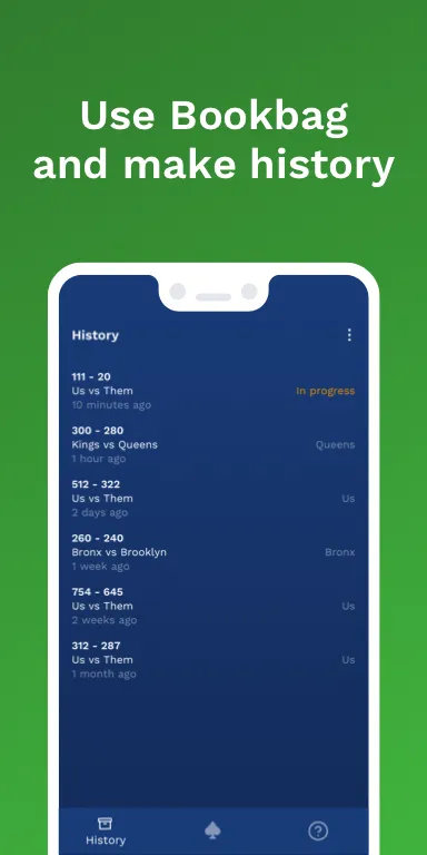 History screen