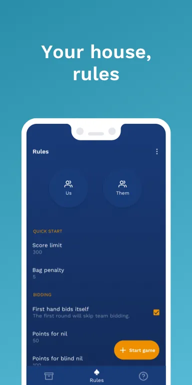 Rules screen